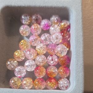 Old School Cracked Glass Beads In 8mm.